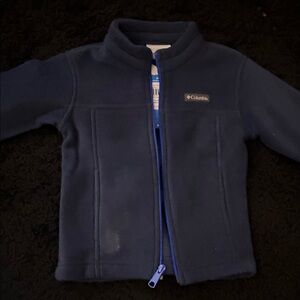 Columbia Dark Blue Fleece Jacket with Bright Blue Zipper